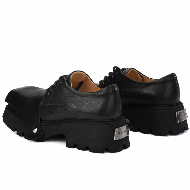 British Original™ Black Silver Derby Shoes – Genuine Leather Casual Dress Footwear 5