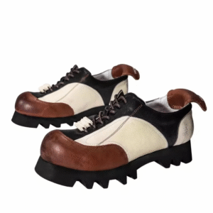 VintageFusion™ Mixed Colors Derby Shoes – Handmade Men’s Genuine Leather Platform Shoes