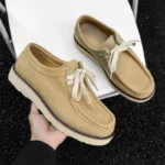 Handmade Cow Suede Leather Dress Loafers – Vintage British Men’s Wedding & Office Shoes 5