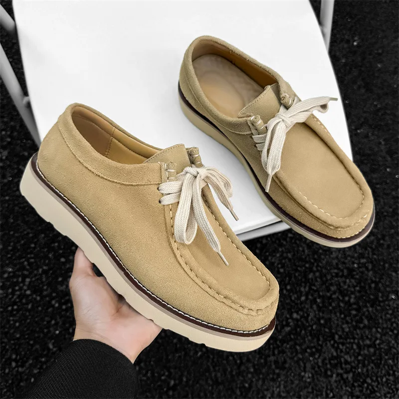Handmade Cow Suede Leather Dress Loafers – Vintage British Men’s Wedding & Office Shoes 5