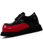 EuroMax™ Men’s Red & Black Wide Derby Shoes – Comfortable Leather Dress & Casual Shoes 1