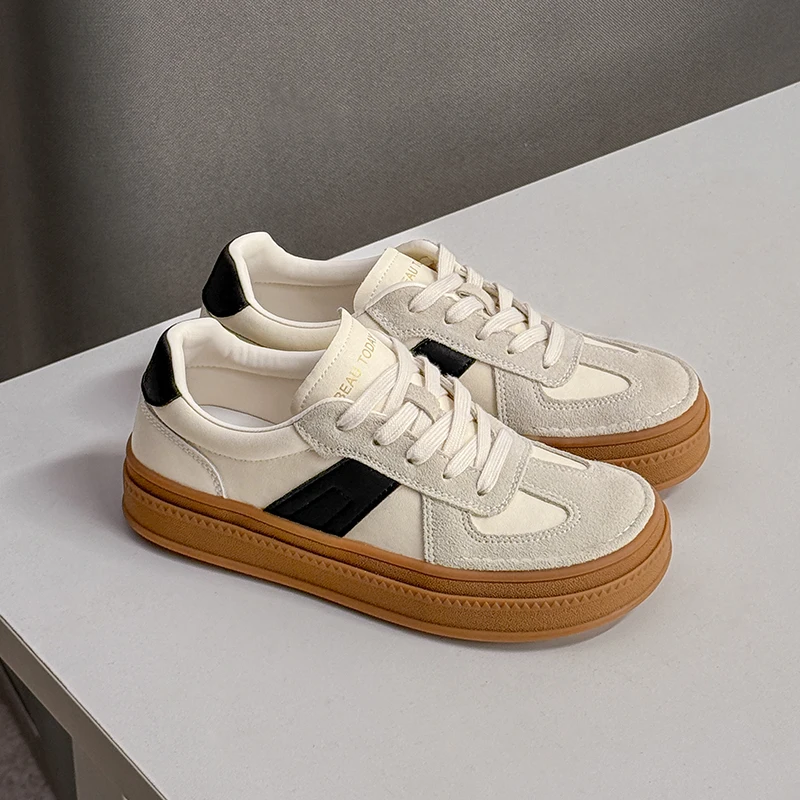 PatchLuxe™ Handmade Women’s Casual Sneakers – Cow Suede & Leather Patchwork Trainers 3