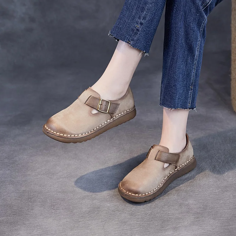 Women’s Retro Leather Loafers | UnityPuremax™ Handmade Slip-On Flats 5