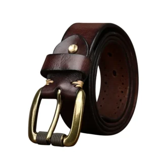 UNITYPUREMAX™ Unisex 3.8CM Genuine Vintage Leather Belt – Italian Cowhide Pin Buckle