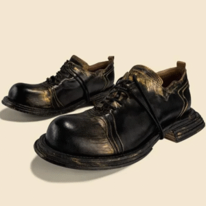 British Style Youth™ Genuine Leather Platform Casual Shoes for Men | Handmade Cowhide Lace-Up