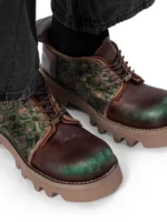 UNITYPUREMAX™ Handmade Vintage Men’s Patchwork Derby Shoes – Genuine Cowhide Leather 3
