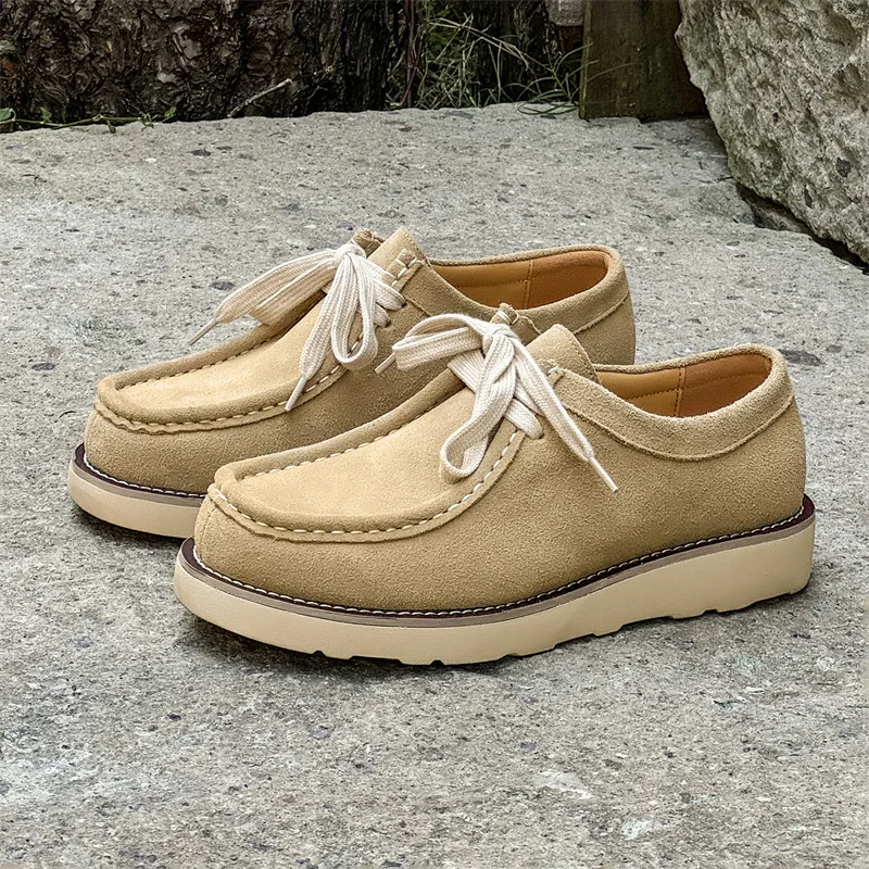 Handmade Cow Suede Leather Dress Loafers – Vintage British Men’s Wedding & Office Shoes 4
