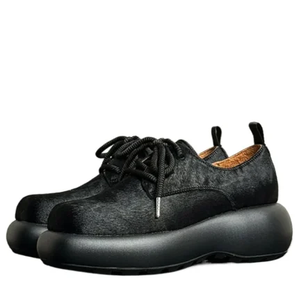 UNITYPUREMAX™ Horsehair Leather Derby Shoes – Height Boost & Breathable Comfort 1