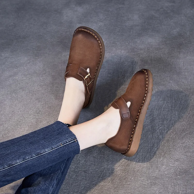 Women’s Retro Leather Loafers | UnityPuremax™ Handmade Slip-On Flats 4