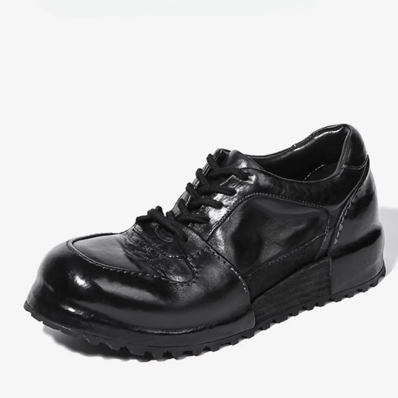 UNITYPUREMAX™ Handmade Retro Board Shoes – Men’s Cowhide & Horsehide Leather Sneakers, Goodyear Thick Sole Casual Dad Shoes 2