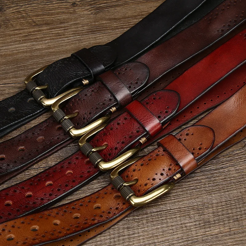 UNITYPUREMAX™ Unisex 3.8CM Vintage Genuine Leather Belt – Italian Cowhide Pin Buckle 4