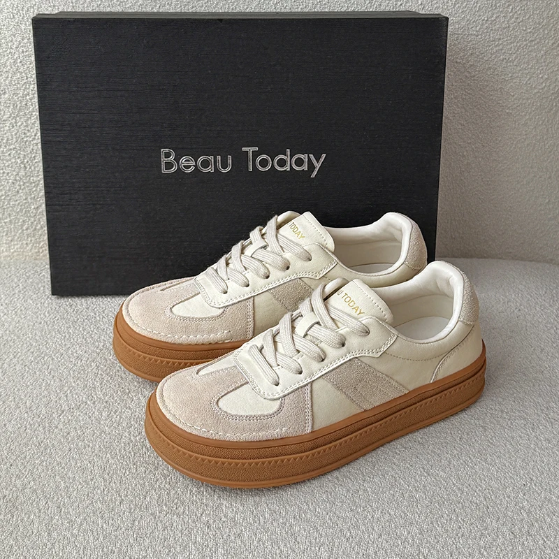 PatchLuxe™ Handmade Women’s Casual Sneakers – Cow Suede & Leather Patchwork Trainers 2