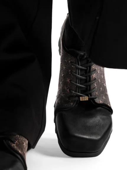 Retro Square Toe Men’s Leather Sneakers – Handmade Casual Shoes | UNITYPUREMAX™ 2