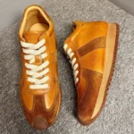 UNITYPUREMAX™ Retro Men’s Mid-Top Leather Sneakers – Trendy Casual Patchwork Shoes 2