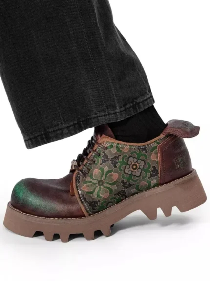 UNITYPUREMAX™ Handmade Vintage Men’s Patchwork Derby Shoes – Genuine Cowhide Leather 2