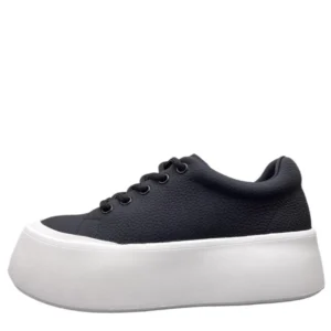 UNITYPUREMAX Little White™ — Korean Genuine Leather Height-Boost Sneakers, Hidden 5–8cm Lift, Sponge-Cake Sole, White/Black, Sizes 38–43 1