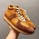 UNITYPUREMAX™ Retro Men’s Mid-Top Leather Sneakers – Trendy Casual Patchwork Shoes 1