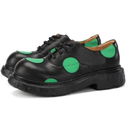 Stride™ Men’s Sports Derby Shoes – Color Block Leather Casual Sneakers, Height-Increasing 2