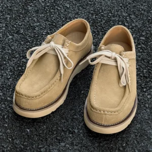 Handmade Cow Suede Leather Dress Loafers – Vintage British Men’s Wedding & Office Shoes 1