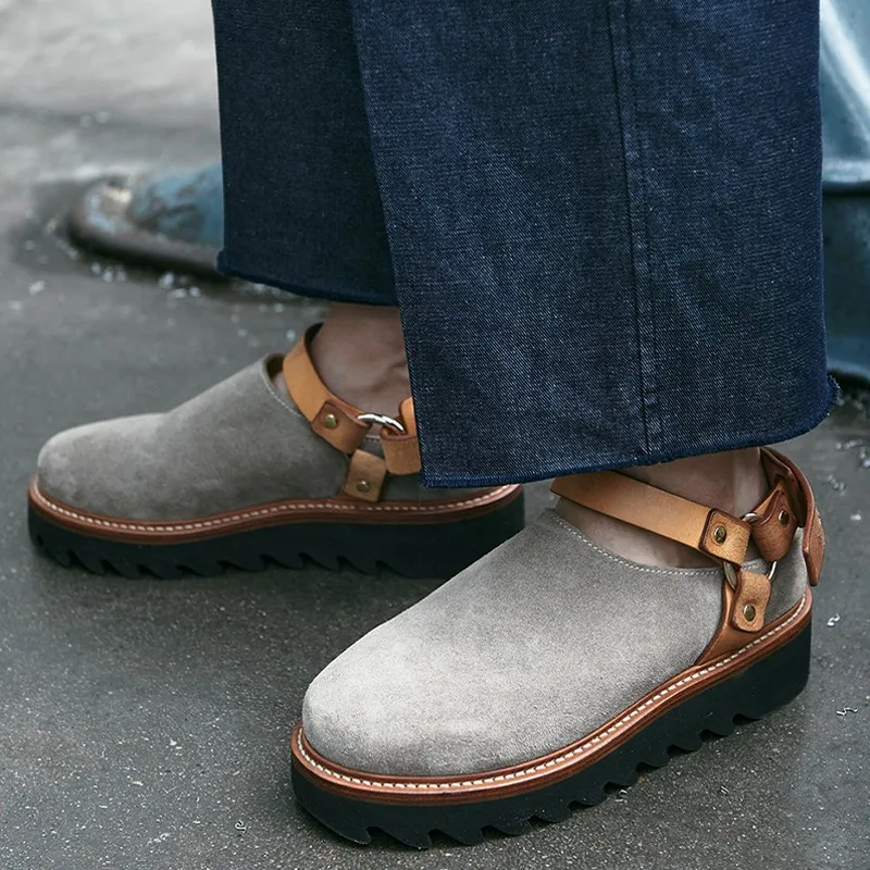 UNITYPUREMAX™ Men's Mixed-Color Casual Buckle Cow Suede Sandals — Thick-Bottom Lazy Comfort, Round-Toe Artisanal Design 8