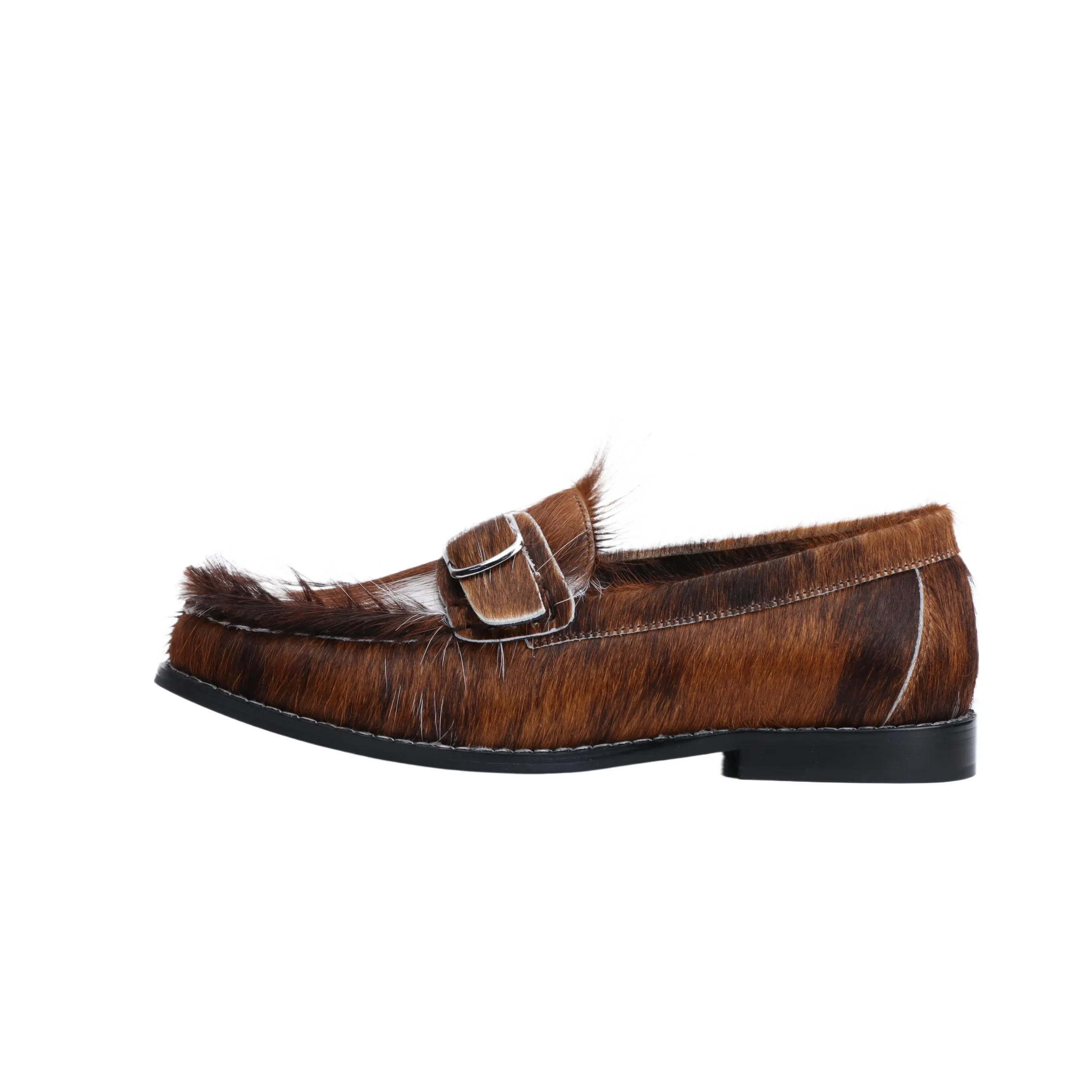 FurEase™ Luxury Cowhide Fur Loafers for Women – Handmade Designer Slip-On Flats with Leather Lining & Rubber Sole 6