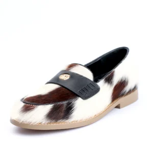 VelviStep™ Women’s Calf Hair Leather Loafers – Luxury Designer Slip-On Penny Flats 1
