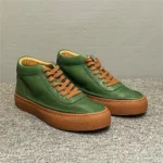 High Top Green Leather Boots for Men | UNITYPUREMAX™ Retro Cowhide Short Boots for Autumn/Winter 3