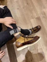 UNITYPUREMAX™ Vintage Patchwork Canvas & Cowhide Leather Boots — Handmade British-Style High-Top Retro Cargo Boots 10