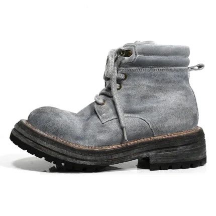 Italian Horse Leather Hand-Sewn Casual Shoes UNITYPUREMAX™ Men's and Women's Goodyear Grey Suede Shoes 2