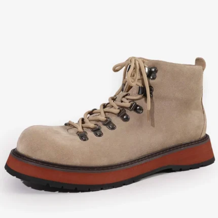 UNITYPUREMAX™ Nordic Rhubarb Tooling Shoes for Men – Handmade Frosted Leather Outdoor Casual Thick-Sole Height-Increasing Boots 1