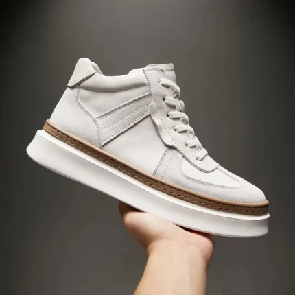 UNITYPUREMAX™ Handcrafted Retro Cowhide High-Top Sneakers – Men’s Vintage Leather Ankle Casual Platform Boots 1