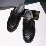 UNITYPUREMAX™ Men’s Leather Covered-Toe Mules – British Buckle Summer Slides 6