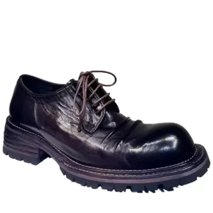 UNITYPUREMAX™ Horse Skin Goodyear Derby Shoes for Men – Goodyear Welt, Genuine Leather Sole, Breathable Spring/Autumn Casual Dress Shoes 1