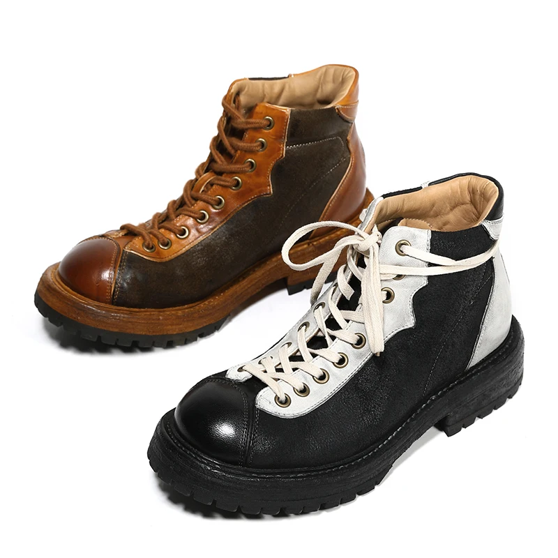UNITYPUREMAX™ Men’s Hand-Sewn Horsehide Leather Boots High-Top Tooling Shoes for Men – Genuine Leather Retro Outdoor Boots 4