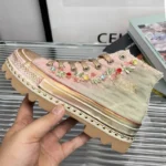 UNITYPUREMAX™ Women’s Gradual Change Embroidery High-Top Canvas Shoes | Retro Thick-Soled Dirty Board Sneakers 3