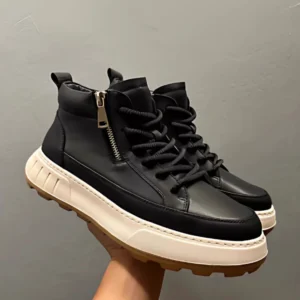 British Style Handmade Leather Men’s Autumn High-Top Boots | UNITYPUREMAX™ Autumn Workwear Casual Shoes 1