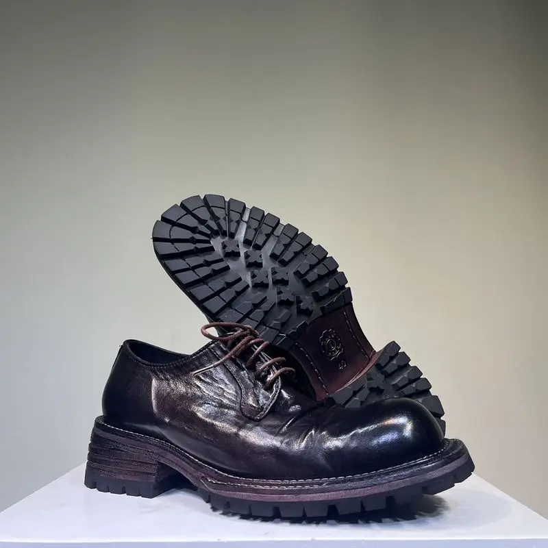 UNITYPUREMAX™ Horse Skin Goodyear Derby Shoes for Men – Goodyear Welt, Genuine Leather Sole, Breathable Spring/Autumn Casual Dress Shoes 5