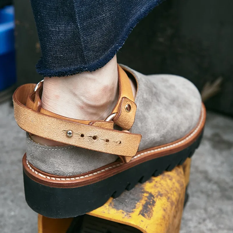 UNITYPUREMAX™ Men's Mixed-Color Casual Buckle Cow Suede Sandals — Thick-Bottom Lazy Comfort, Round-Toe Artisanal Design 3
