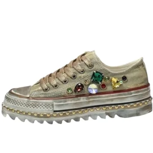 UNITYPUREMAX™ Gradient Gemstone Retro Washed Canvas Shoes for Women – Comfortable & Breathable Dirty Board Sneakers 1