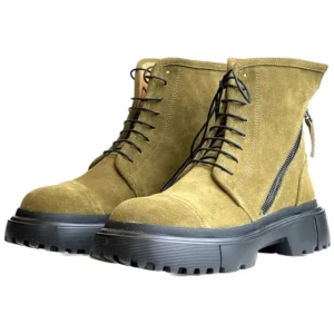 VintageCraft™ Genuine Leather Hand-Sewn Retro Outdoor Boots | Dark Green British Chelsea Boots by UNITYPUREMAX 1