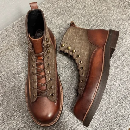 RetroCraft™ Men’s Cow Leather Boots Handmade British Style Ankle & Motorcycle Boots 2