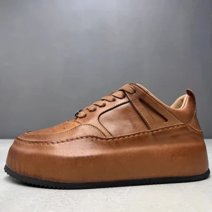 European Style Retro Bread Shoes | UNITYPUREMAX™ Men’s Thick-Soled Height Increasing Leather Sneakers 2
