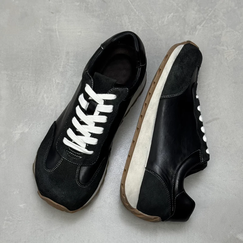 UNITYPUREMAX™ Men’s Washed Horse Leather Shoes – Hand-Sewn Irregular Toe Casual Sports Shoes with Height Increase 3