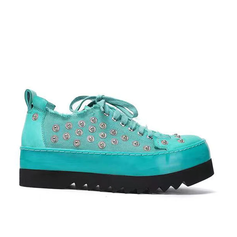 UNITYPUREMAX™ Unisex Canvas Art Rivet Sneakers Height Increasing Breathable Casual Shoes 5