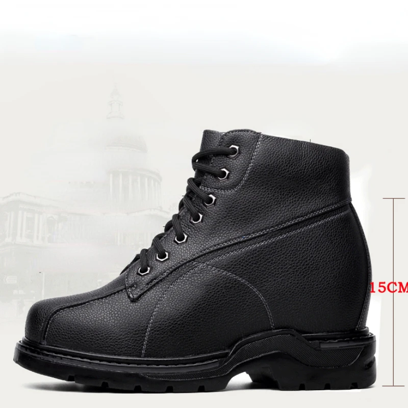 Men’s 15cm Height Increasing Elevator Boots | Genuine Leather Korean Style Casual Boots – UNITYPUREMAX 5