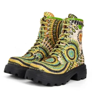 UNITYPUREMAX™ Green & Fresh Exotic Pattern Women’s Fashion Short Boots 1