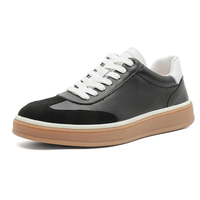 UNITYPUREMAX™ Men's Cowhide Height-Increase Casual Shoes — Minimalist Round-Toe Lace-Ups in Solid Leather 14
