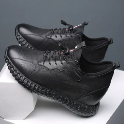 ElevatePro™ Men’s Genuine Leather Height Increasing Shoes | 8–10cm Hidden Lift Casual Sneakers by UNITYPUREMAX 1