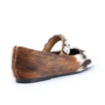 Italia Grace™ Women’s Calf Hair Mary Jane Flats – Designer Luxury Leather Ballet Shoes 5