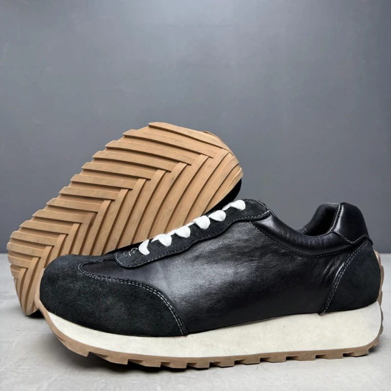 UNITYPUREMAX™ Men’s Washed Horse Leather Shoes – Hand-Sewn Irregular Toe Casual Sports Shoes with Height Increase 4